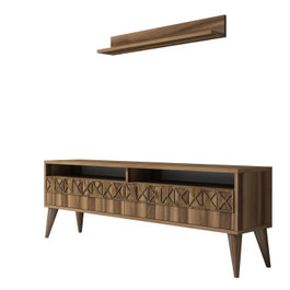 Hanah Home Mueble de TV Line - Walnut